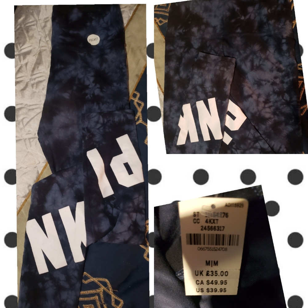Blue cute Tie die PINK VS leggings